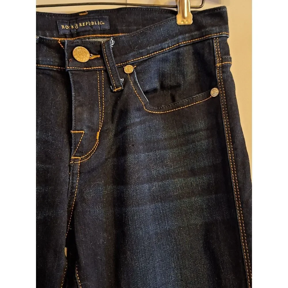 Rock & Republic Women's Jeans, Denim Rx Kasandra Bootcut 6M, R012338, Navy Blue - Picture 3 of 11